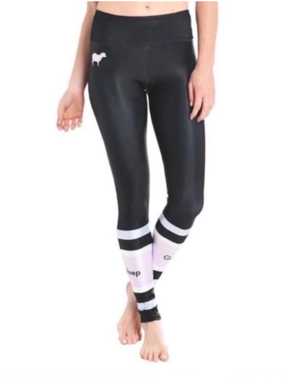 Goldsheep Roller Disco Long Legging high waist moisture wicking black white XS